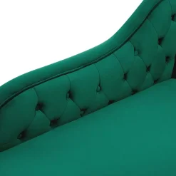 Loveseats-Beliani NIMES - Chaise longue - Groen - Rechterzijde - Fluweel