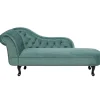 Beliani NIMES - Chaise longue - Mintgroen - Linkerzijde - Fluweel