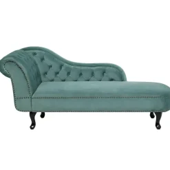 Beliani NIMES - Chaise longue - Mintgroen - Linkerzijde - Fluweel