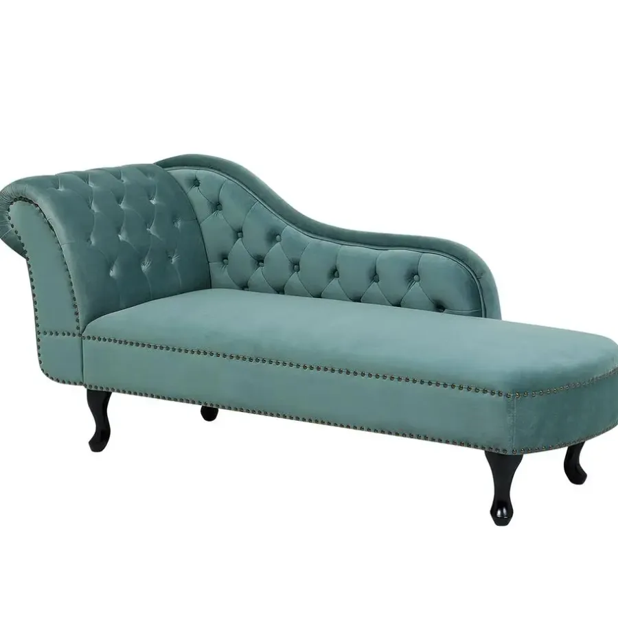 Beliani NIMES - Chaise longue - Mintgroen - Linkerzijde - Fluweel