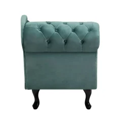 Beliani NIMES - Chaise longue - Mintgroen - Linkerzijde - Fluweel