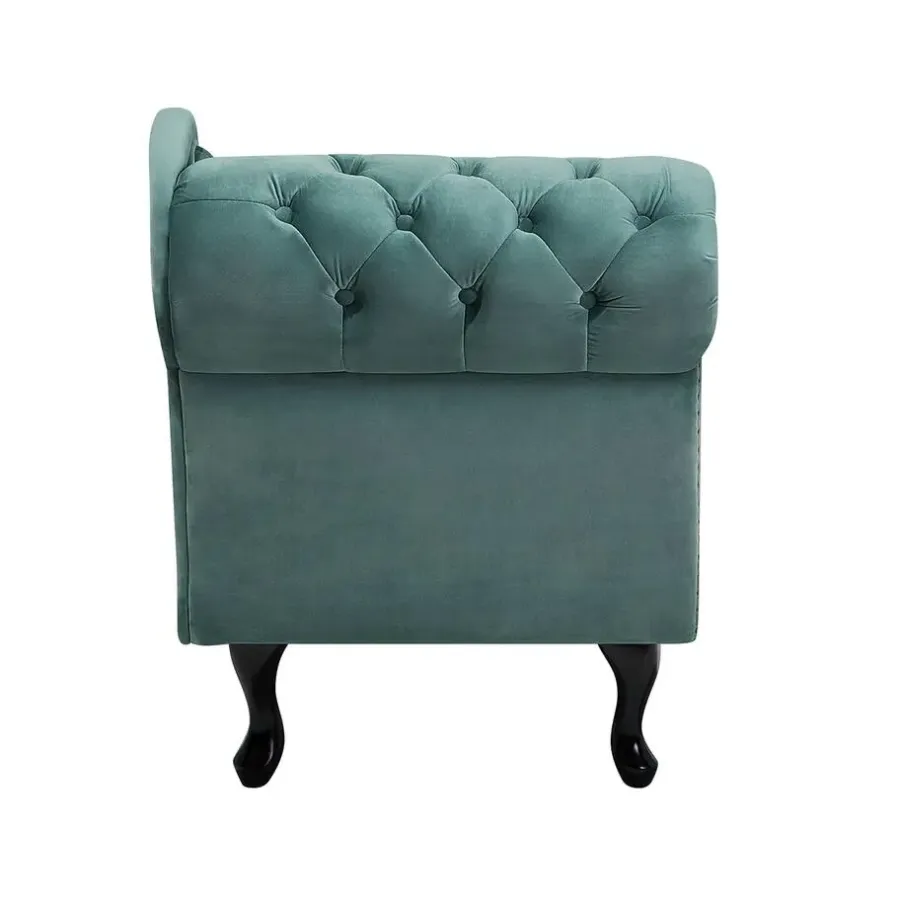Beliani NIMES - Chaise longue - Mintgroen - Linkerzijde - Fluweel