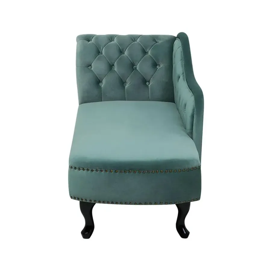Beliani NIMES - Chaise longue - Mintgroen - Linkerzijde - Fluweel