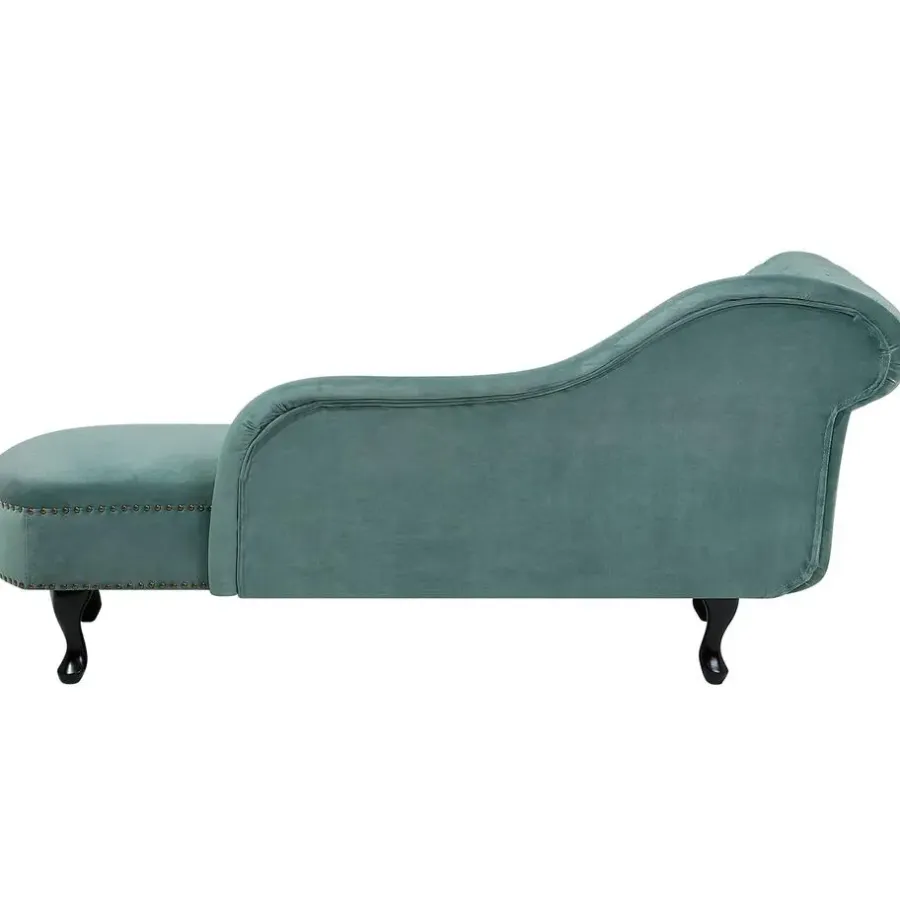 Beliani NIMES - Chaise longue - Mintgroen - Linkerzijde - Fluweel