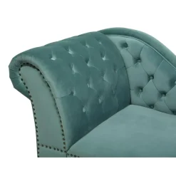 Beliani NIMES - Chaise longue - Mintgroen - Linkerzijde - Fluweel