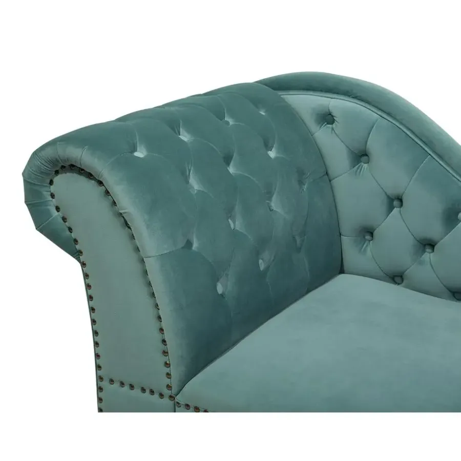 Beliani NIMES - Chaise longue - Mintgroen - Linkerzijde - Fluweel