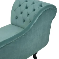 Beliani NIMES - Chaise longue - Mintgroen - Linkerzijde - Fluweel