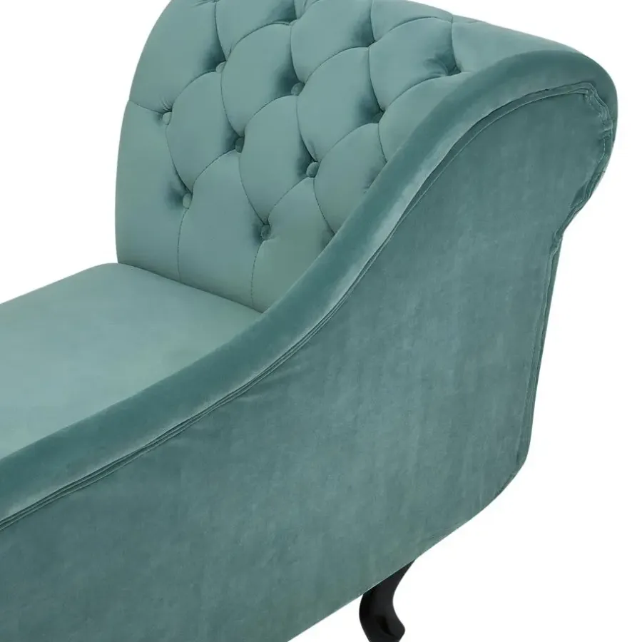 Beliani NIMES - Chaise longue - Mintgroen - Linkerzijde - Fluweel