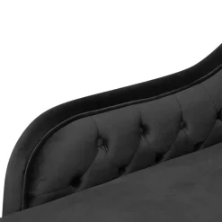 Loveseats-Beliani NIMES - Chaise longue - Zwart - Rechterzijde - Fluweel