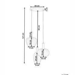 Leen Bakker NJORO - Hanglamp met 3 lichten - Transparant - Glas