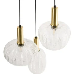 Leen Bakker NJORO - Hanglamp met 3 lichten - Transparant - Glas