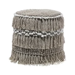 Poefen-Beliani NOIDA - Poef - Beige - 44 cm - Katoen