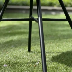 Tuinstoelen-Leen Bakker Nolon Noa-Puk Kunststof Tuinstoel Zwart - Zwart Onderstel