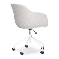 Bureaustoelen|Bureaustoelen-Leen Bakker Nolon Nout-Mare Bureaustoel Bouclé Beige - Armleuning - Wit