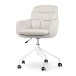 Bureaustoelen|Bureaustoelen-Leen Bakker Nolon Nout-Mia Bureaustoel Beige - met Armleuning - Wit