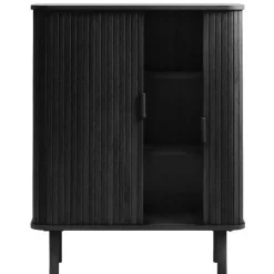 Wandkasten-Nordic Home - Ingo eiken kabinet - 90 cm - zwart