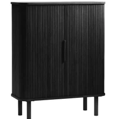 Wandkasten-Nordic Home - Ingo eiken kabinet - 90 cm - zwart
