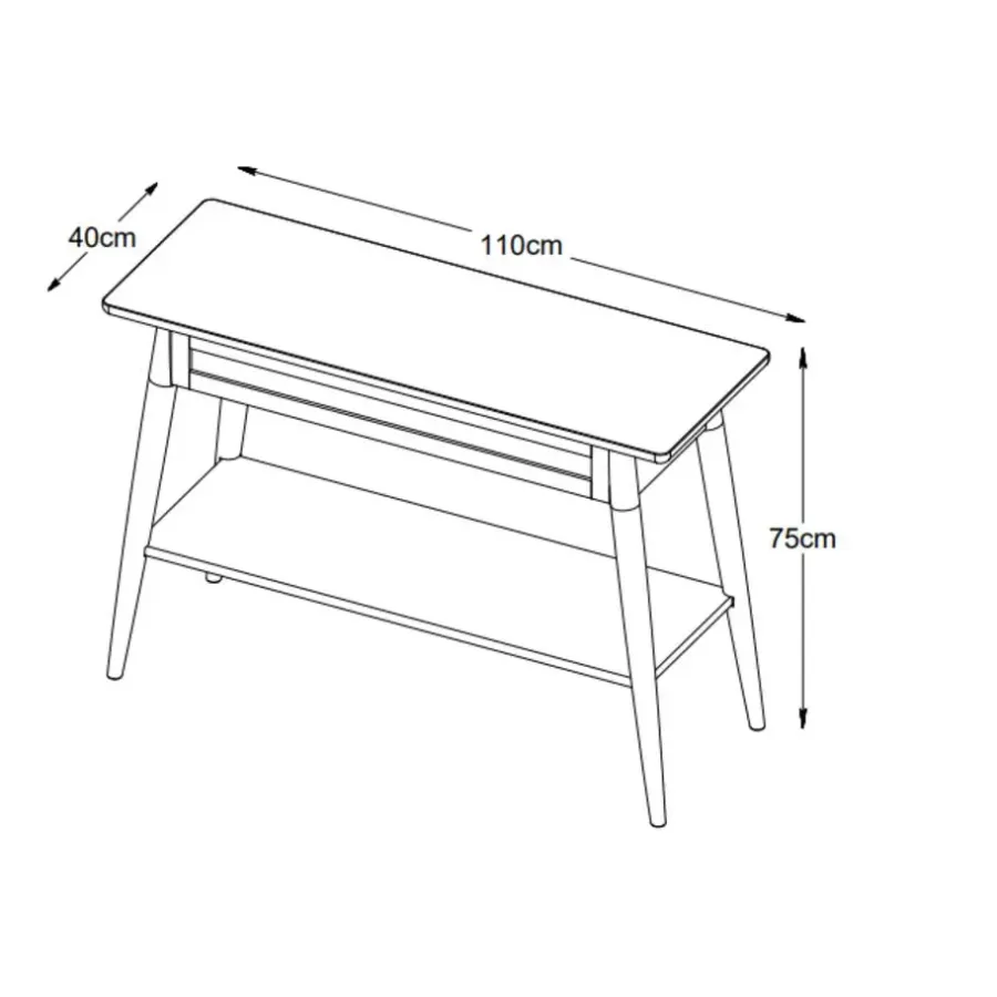 Sidetables-Nordic Home - Ivar eiken sidetable - 110 cm - naturel