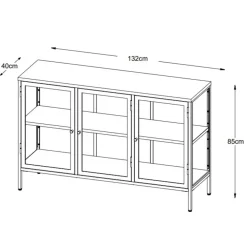 Dressoirs-Nordic Home - Ragnar dressoir - 130 cm - zwart