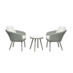 Bistro- & Balkonsets-Nordic Home - Seth bistro set wicker - grijs/hout