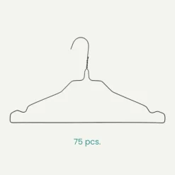 Nordix Kledinghangers set 75 stuks Metaal Zwart Draadhanger Kleerhangers