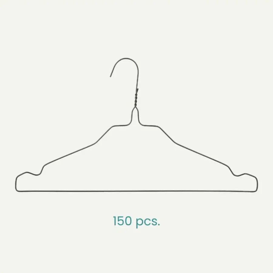 Nordix Kledinghangers set 150 stuks Metaal Zwart Draadhanger Kleerhangers