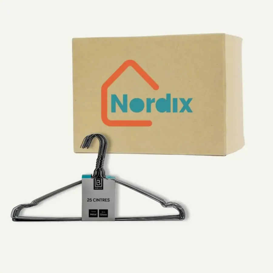 Nordix Kledinghangers set 150 stuks Metaal Zwart Draadhanger Kleerhangers