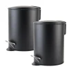 Nordix Pedaalemmer 3 Liter 2 Stuks Badkamer Toilet Zwart Metaal