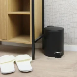 Nordix Pedaalemmer 3 Liter 2 Stuks Badkamer Toilet Zwart Metaal
