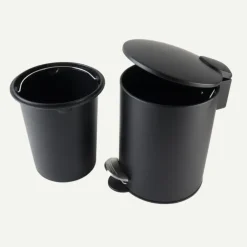 Nordix Pedaalemmer 3 Liter 2 Stuks Badkamer Toilet Zwart Metaal
