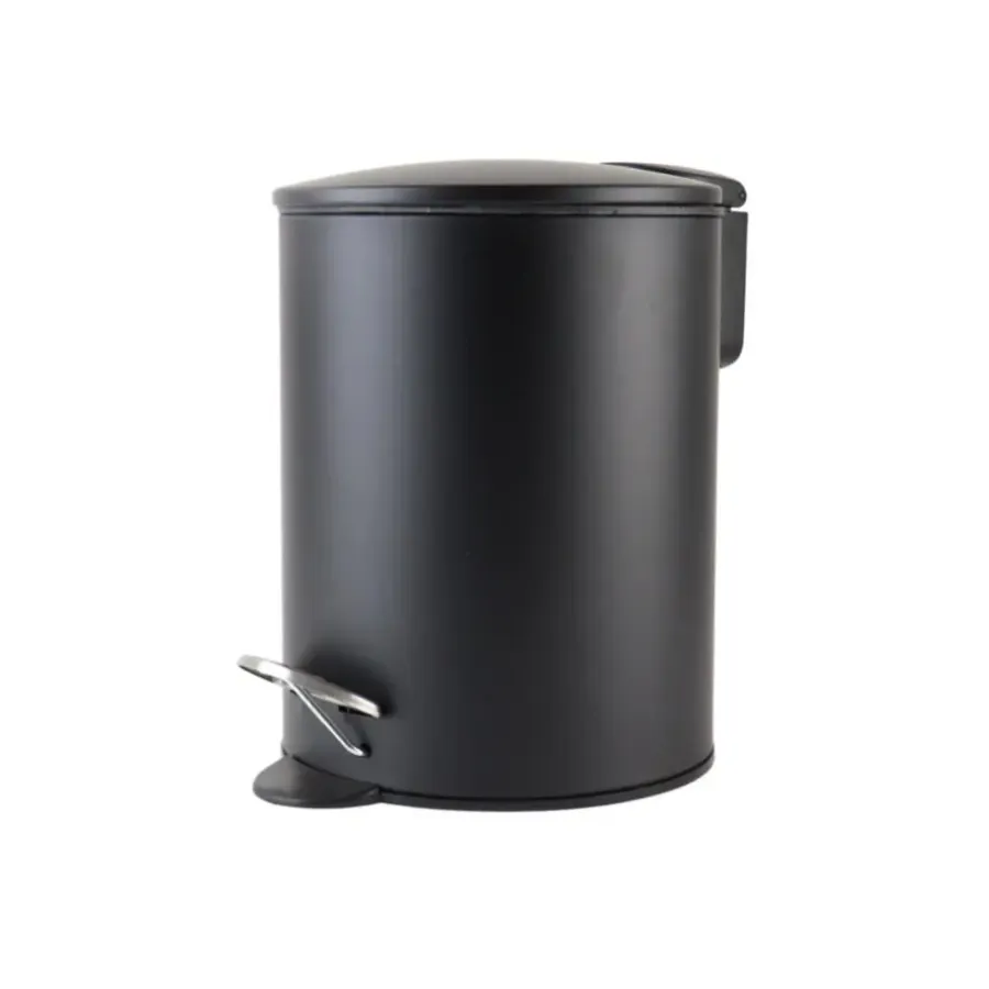 Prullenbakken-Nordix Pedaalemmer 3 Liter Badkamer Toilet Zwart Metaal
