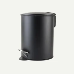Prullenbakken-Nordix Pedaalemmer 3 Liter Badkamer Toilet Zwart Metaal