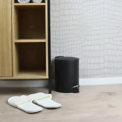 Prullenbakken-Nordix Pedaalemmer 3 Liter Badkamer Toilet Zwart Metaal
