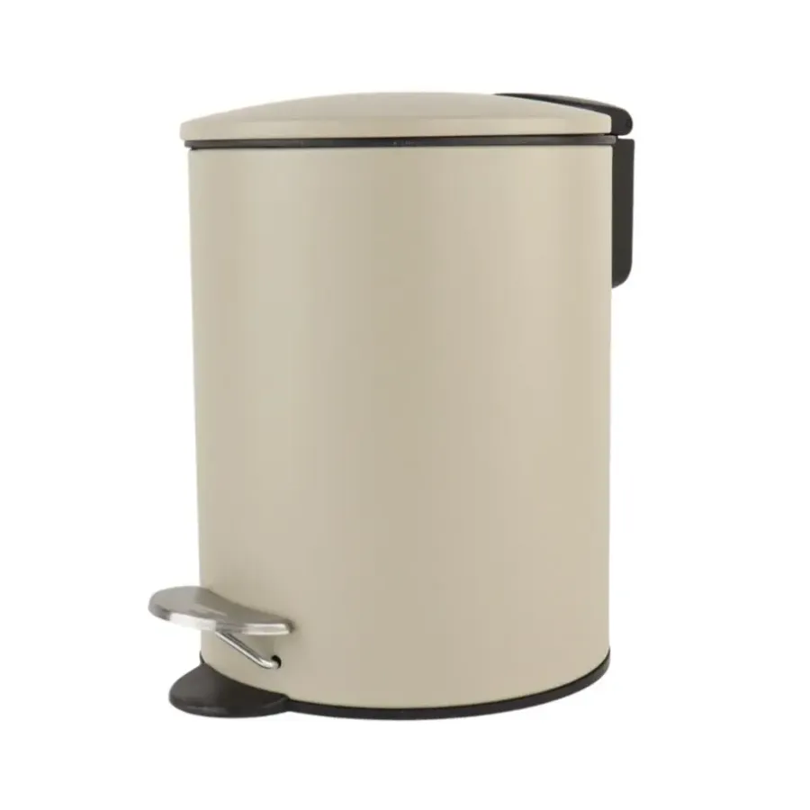 Prullenbakken-Nordix Pedaalemmer 3 Liter Badkamer Toilet Beige Metaal