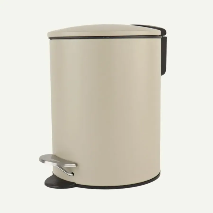 Prullenbakken-Nordix Pedaalemmer 3 Liter Badkamer Toilet Beige Metaal