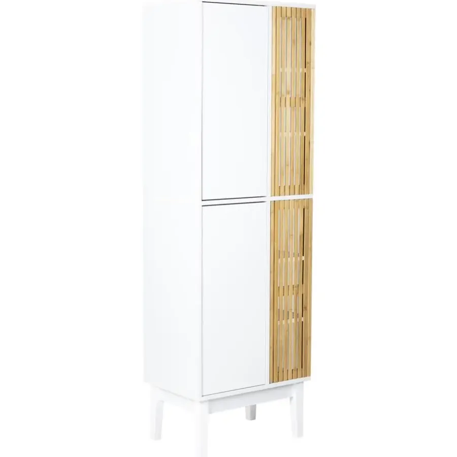 Hoge Kasten-Leen Bakker NUBES - Badkamerkast - Lichthout/Wit - MDF