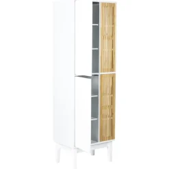 Hoge Kasten-Leen Bakker NUBES - Badkamerkast - Lichthout/Wit - MDF