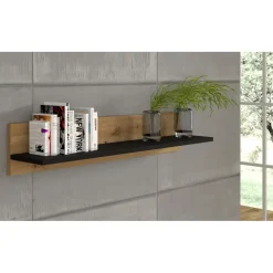 Homlando NUKA G wandplank 100 cm artisan eiken zwart mat