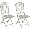 Leen Bakker NURRA - Set van 2 tuinstoelen - Grijs - IJzer