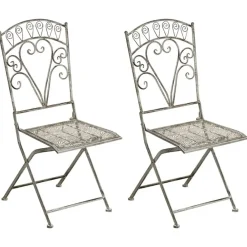 Leen Bakker NURRA - Set van 2 tuinstoelen - Grijs - IJzer
