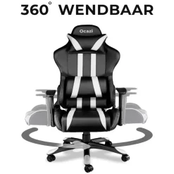 Ocazi Chicago Gaming stoel - Bureaustoel - Zwart/Wit