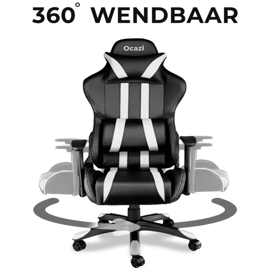 Ocazi Chicago Gaming stoel - Bureaustoel - Zwart/Wit