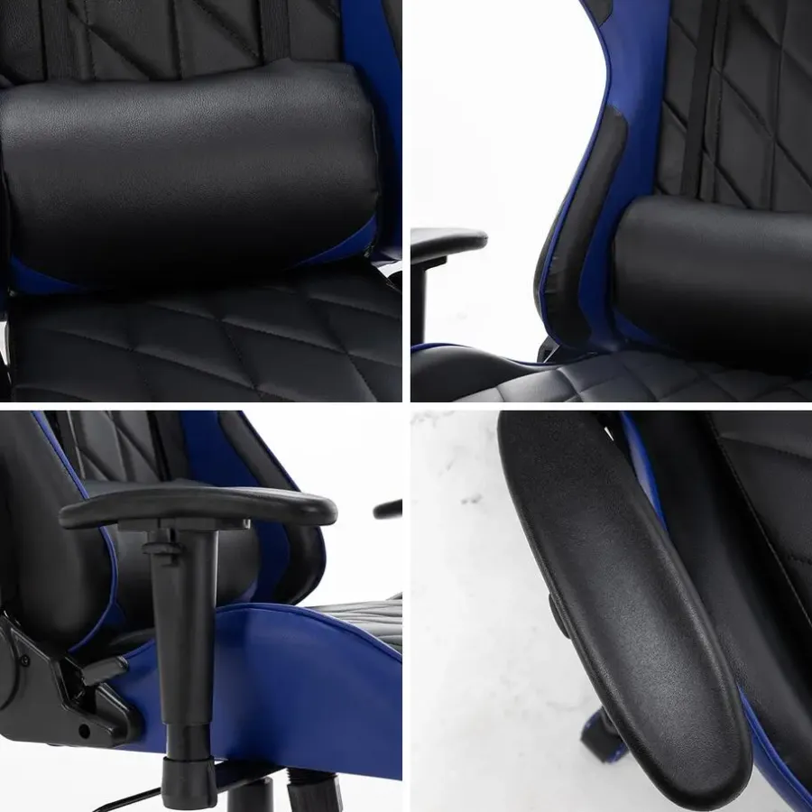 Gamestoelen-Ocazi Nevada Gaming stoel - Bureaustoel - Zwart/Blauw