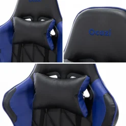 Gamestoelen-Ocazi Nevada Gaming stoel - Bureaustoel - Zwart/Blauw