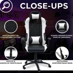 Ocazi New York Gaming stoel - Bureaustoel - Zwart/Wit