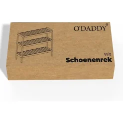 O'DADDY Bamboe Schoenenrek - 3 Laags - Voor 12 Paar - Wit - 70x26x55 cm