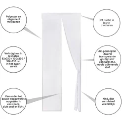 O'DADDY O’DADDY Deurgordijn – Magnetisch Vliegengordijn - 100x230cm – hor Wit
