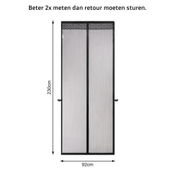 Raam En Deurhorren|Vliegengordijnen En Deurgordijnen-O'DADDY O’DADDY Deurgordijn – Magnetisch Vliegengordijn - 92x230cm – Zwart