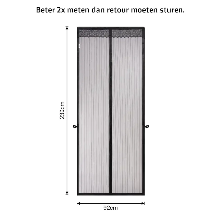 Raam En Deurhorren|Vliegengordijnen En Deurgordijnen-O'DADDY O’DADDY Deurgordijn – Magnetisch Vliegengordijn - 92x230cm – Zwart