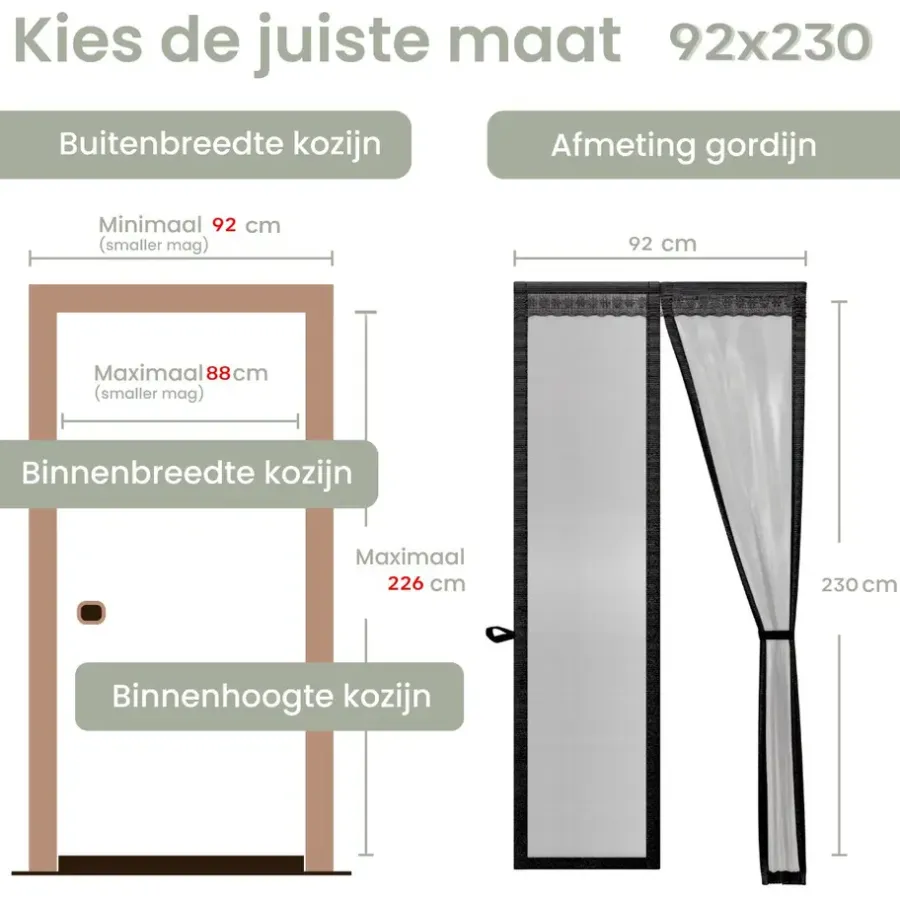 Raam En Deurhorren|Vliegengordijnen En Deurgordijnen-O'DADDY Deurgordijn Deluxe FIBER - Magnetisch Vliegengordijn 92x230 Zwart